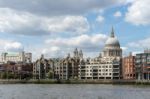 View Towards St Paul's Cathedral From The River Thames Stock Photo