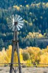 Windmill In Wyoming Stock Photo