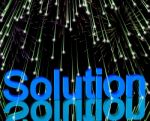 Solution Word With Fireworks Stock Photo