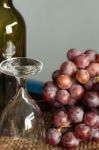 Glass Of Wine On Tray Stock Photo