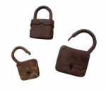 Old Wooden Padlocks Stock Photo