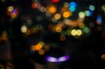 Abstract Bokeh Of City  Traffic Light Stock Photo