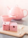 Steamed Cake On Wooden Plate Stock Photo