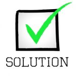 Solution Tick Shows Checked Successful And Passed Stock Photo