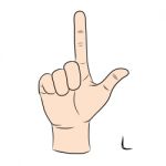 Sign Language And The Alphabet,the Letter L Stock Photo