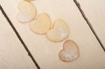 Heart Shaped Shortbread Valentine Cookies Stock Photo