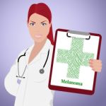 Melanoma Word Represents Poor Health And Afflictions Stock Photo