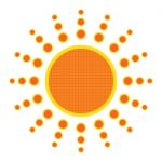 Sun On White Background.  Illustration Stock Photo