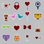 Valentine Icon Set  Illustration Stock Photo