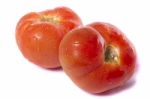 Tomatoes On White Stock Photo