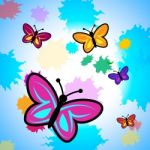 Colorful Butterflies Shows Vibrant Butterfly And Colors Stock Photo