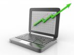 Laptop With Business Graph Stock Photo