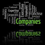 Companies Word Represents Wordclouds Businesses And Corporations Stock Photo