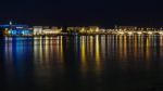 View Across The River Garonne In Bordeaux At Night Stock Photo