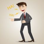 Cartoon Laughing Businessman Stock Photo