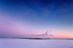 Power Plant In The Evening Stock Photo