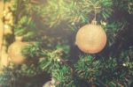 Decoration Hanging From Christmas Tree Stock Photo