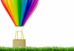 Multicolored Hot Air Balloon   Stock Photo