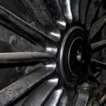 Old Steam Train Wheel At Sheffield Park Station Stock Photo