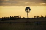 Australian Windmill In The Countryside Stock Photo