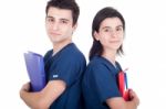 Doctors Team Holding Folders Stock Photo