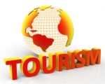 Tourism Global Represents Globalization Voyages And Tourist Stock Photo