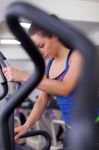 Women Running On Treadmill Stock Photo