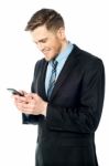 Businessman Using Mobile Phone Stock Photo