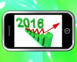 2016 Statistics On Smartphone Showing Expected Growth Stock Photo