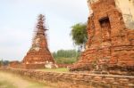 Renovated Old Brick Pagoda And Wall In History Park Stock Photo