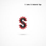 S-letter And Gear Icon Design  Template.s-alphabet Stock Photo