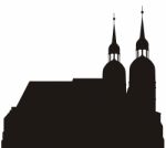 Silhouette Of Church Building Stock Photo