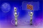 Persons With A Target And Arrows Stock Photo