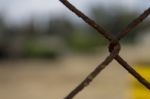 Close Up On A Rusted Fence Stock Photo