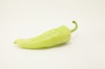 Green Chile On White Background Stock Photo