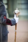 Bandmaster Holding Regiment Staff Stock Photo