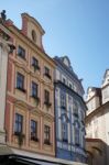 Highly Decorated Apartment Blocks In Prague Stock Photo