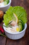 Fresh Garlic Cheese Dip Salad Stock Photo