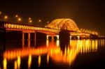 Banghwa Bridge At Night In Seoul,korea Stock Photo