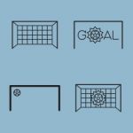 Soccer Line Icon Set Stock Photo