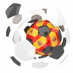 Spain Soccer Ball Isolated White Background Stock Photo