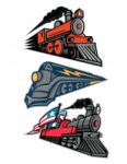 Vintage Steam Locomotive Mascot Collection Stock Photo