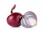 Red Onion Isolated On The White Background Stock Photo