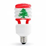 Flag Of  Lebanon On Bulb Stock Photo