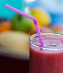 Strawberry Smoothie Means Milk Shake And Beverage Stock Photo