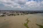 The Helicopter Shot From Dhaka, Bangladesh Stock Photo