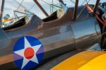 Cockpit Of A 1942 Boeing Stearman 75 Bi-plane Stock Photo