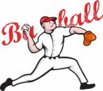 Baseball Pitcher Player Cartoon Stock Photo