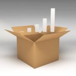 3d Cardboard Boxes Stock Photo