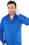 Young Man Talking On Phone Stock Photo